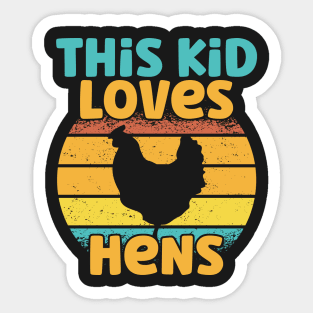 Kids This Kid Loves Hens - Chicken lover graphic Sticker